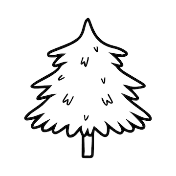 Premium vector christmas tree in doodle style vector illustration christmas tree coloring book