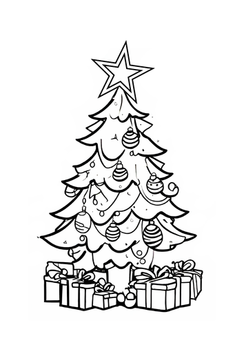 Christmas tree colouring page teaching resources