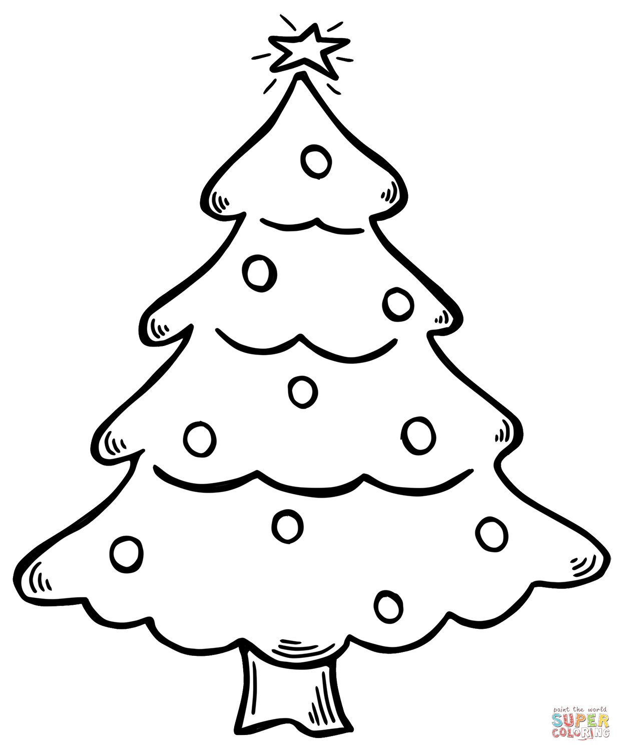 Christmas tree coloring page free printable coloring pages