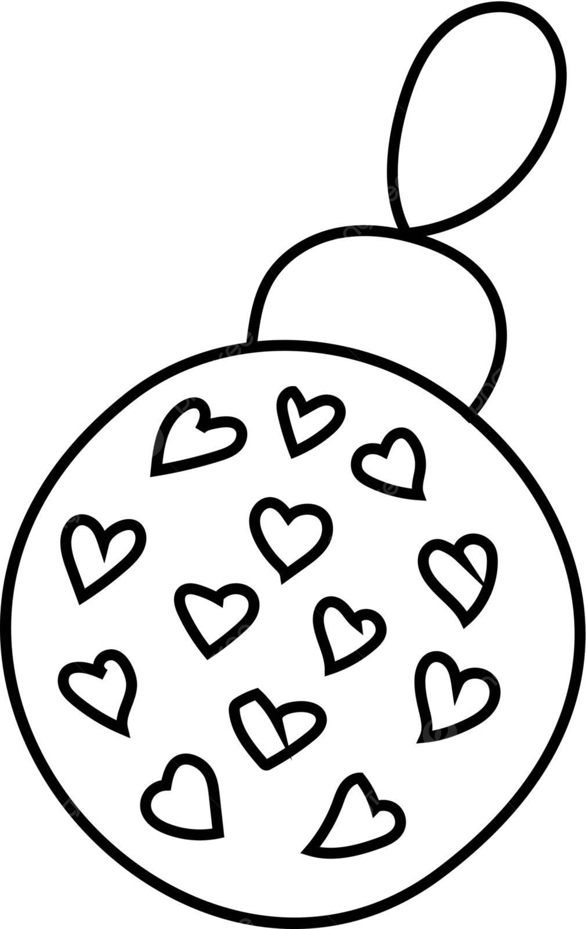 Vector clip art of a doodled outline christmas tree toy ball vector ribbon element christmas ball png and vector with transparent background for free download