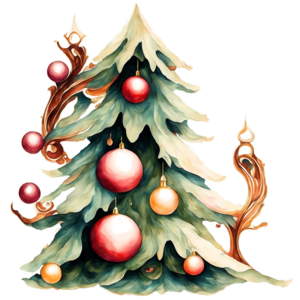 Download festive christmas tree decoration png online