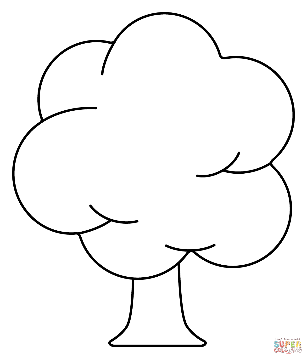 Deciduous tree emoji coloring page free printable coloring pages