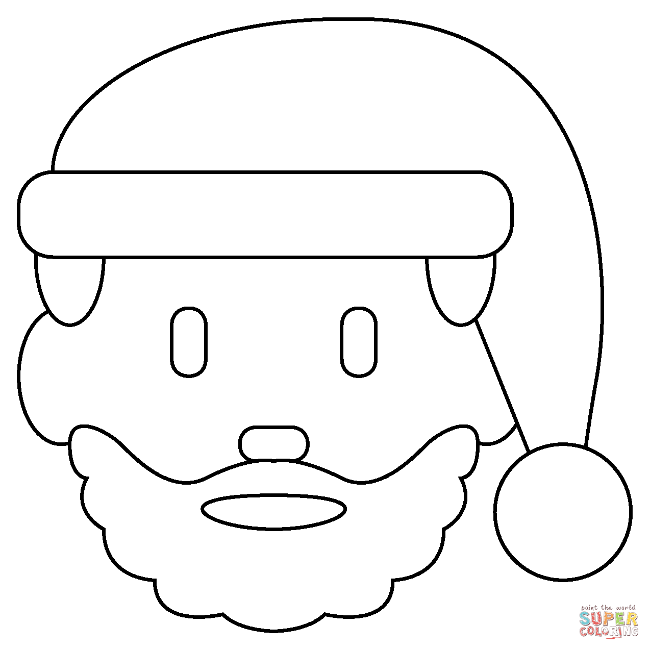 Santa claus emoji coloring page free printable coloring pages