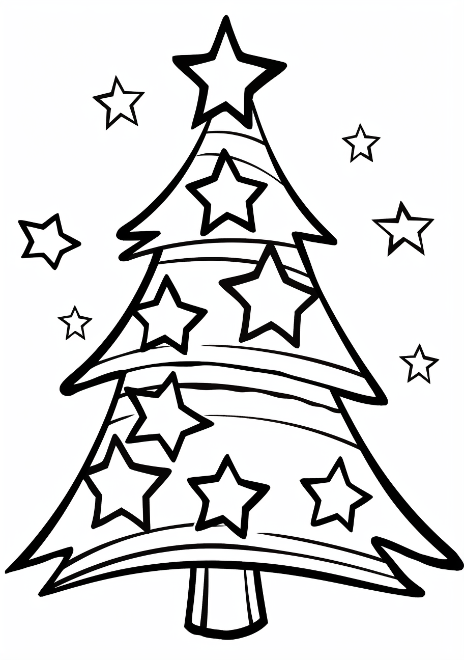 Traditional christmas tree adorned with stars