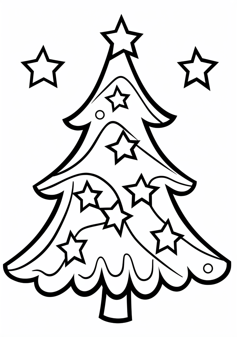 Star studded christmas tree
