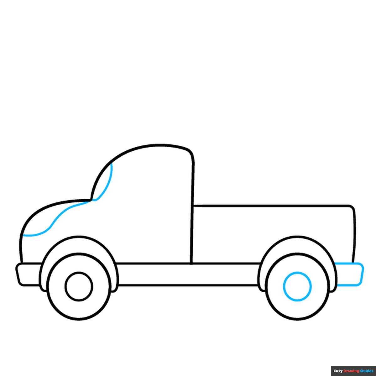 How to draw a truck with a christmas tree