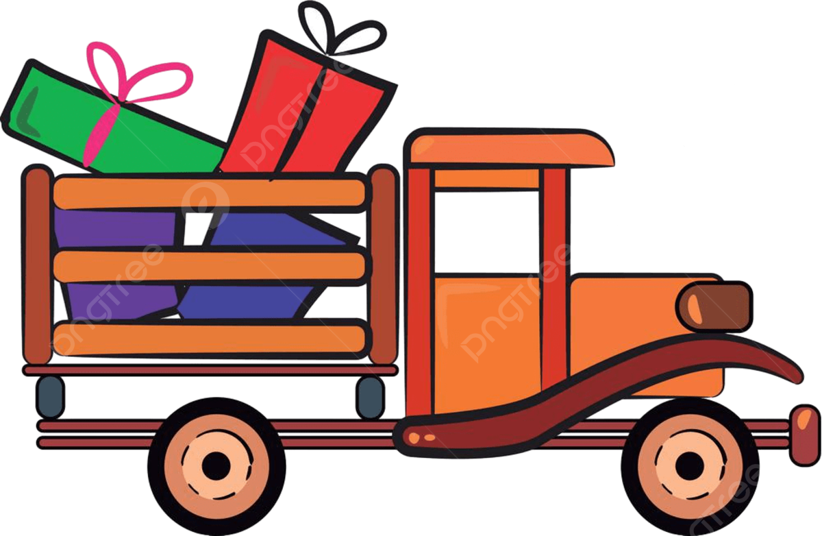 Loading truck clipart vector a wooden truck packed with loads of wrapped christmas gifts for everyone vector color drawing or illustration color inc or png image for free download