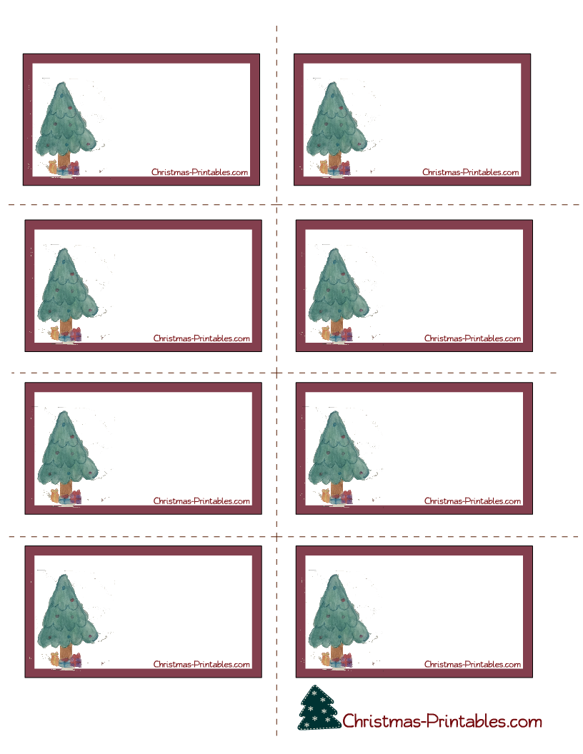 Free printable labels with christmas tree images