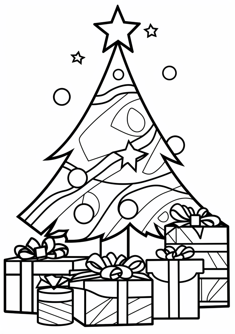 Easy christmas tree coloring sheets