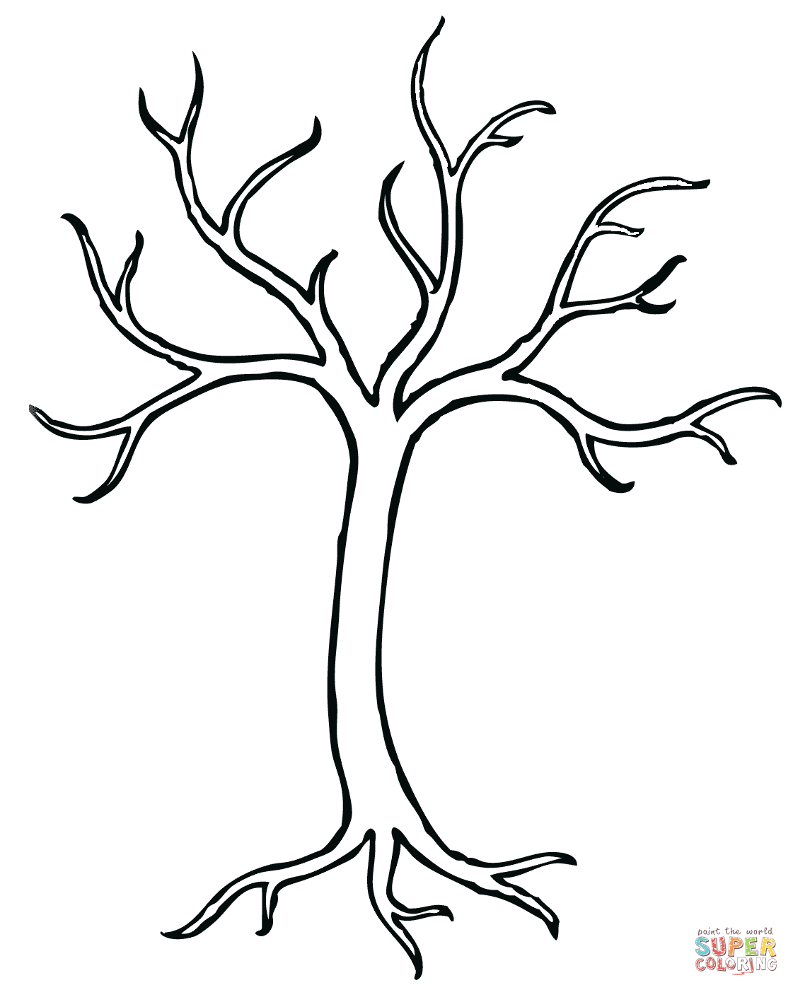 Bare tree coloring page free printable coloring pages