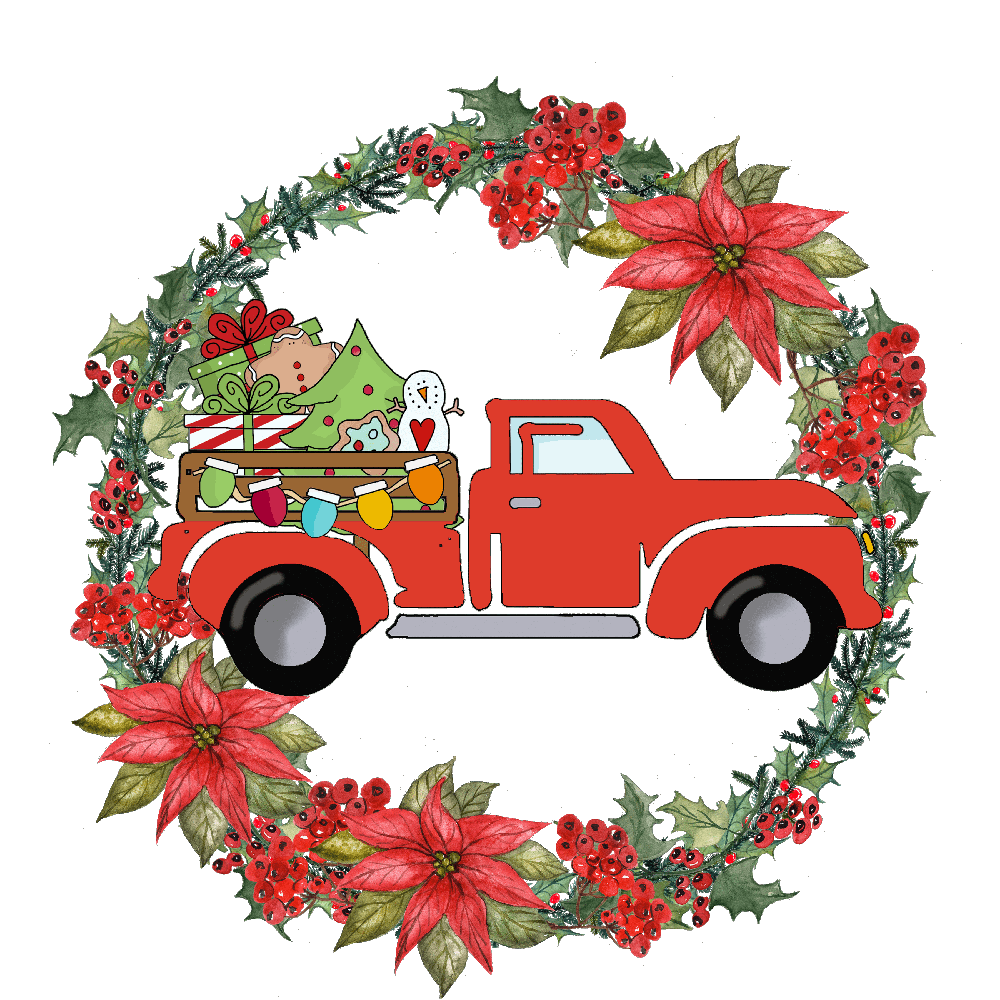 Christmas truck clipart