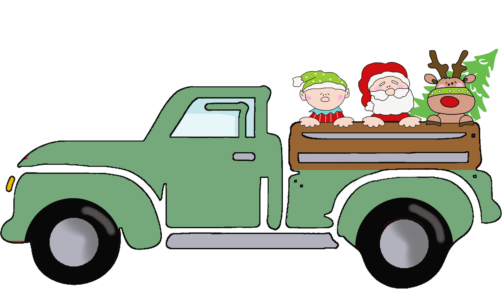 Christmas truck clipart