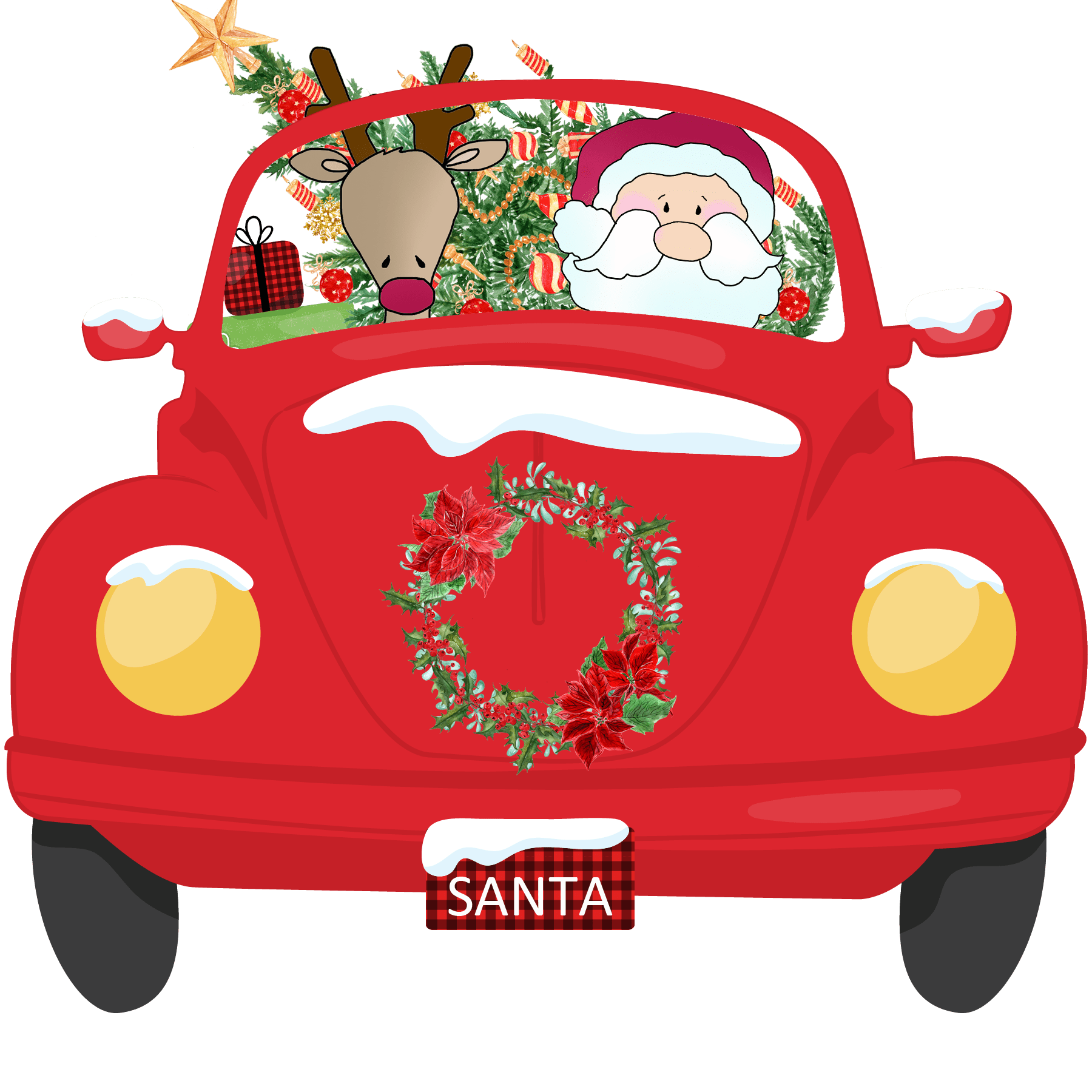 Christmas truck clipart