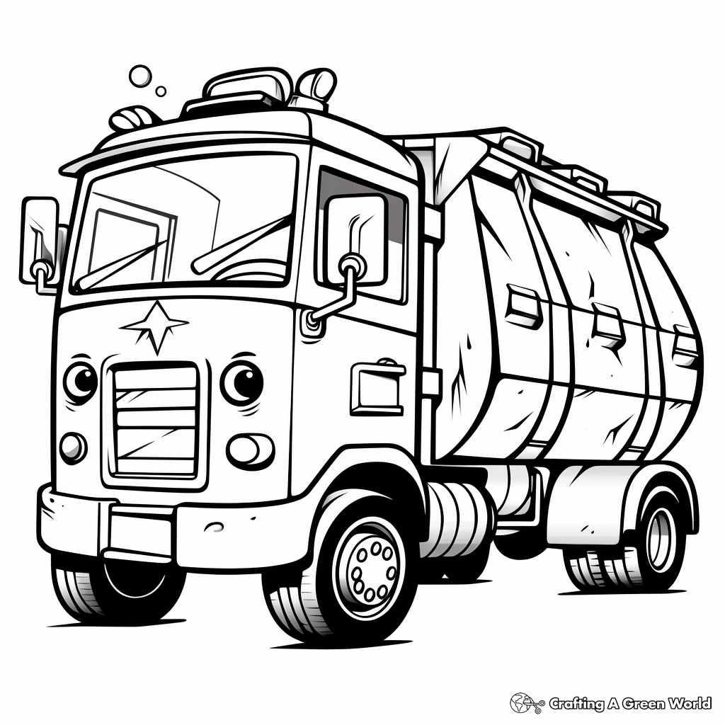 Garbage truck coloring pages