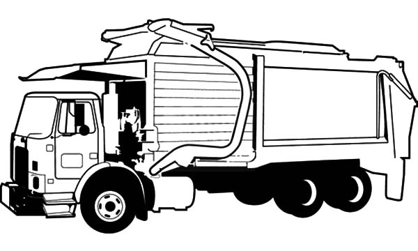 Garbage truck picture coloring pages