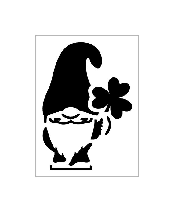 Gnome st patricks day stencil shamrock leprechaun reusable sheet s