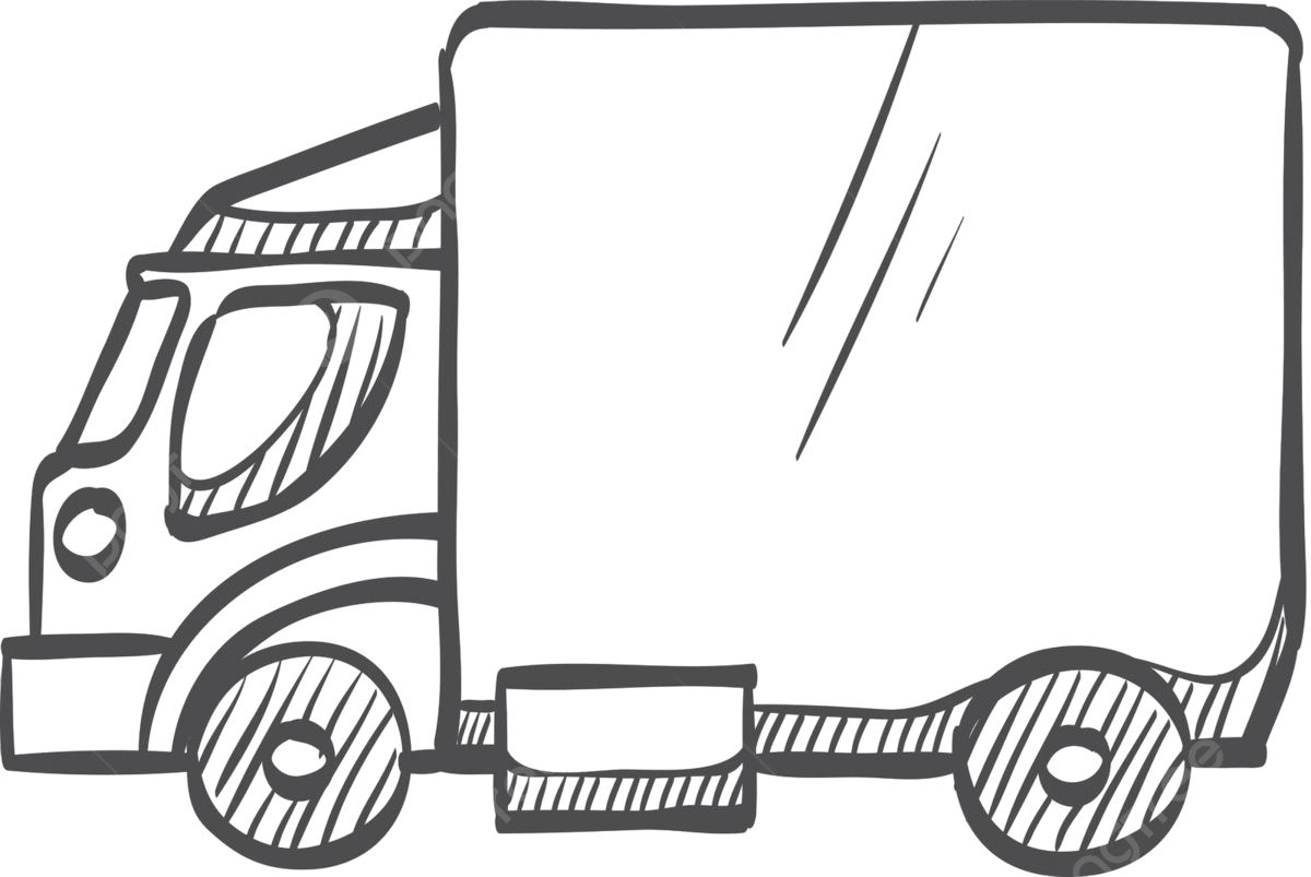 Hand drawn truck line drawing png images