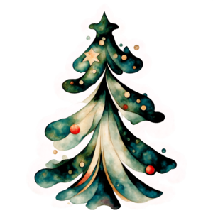 Download watercolor christmas tree sticker