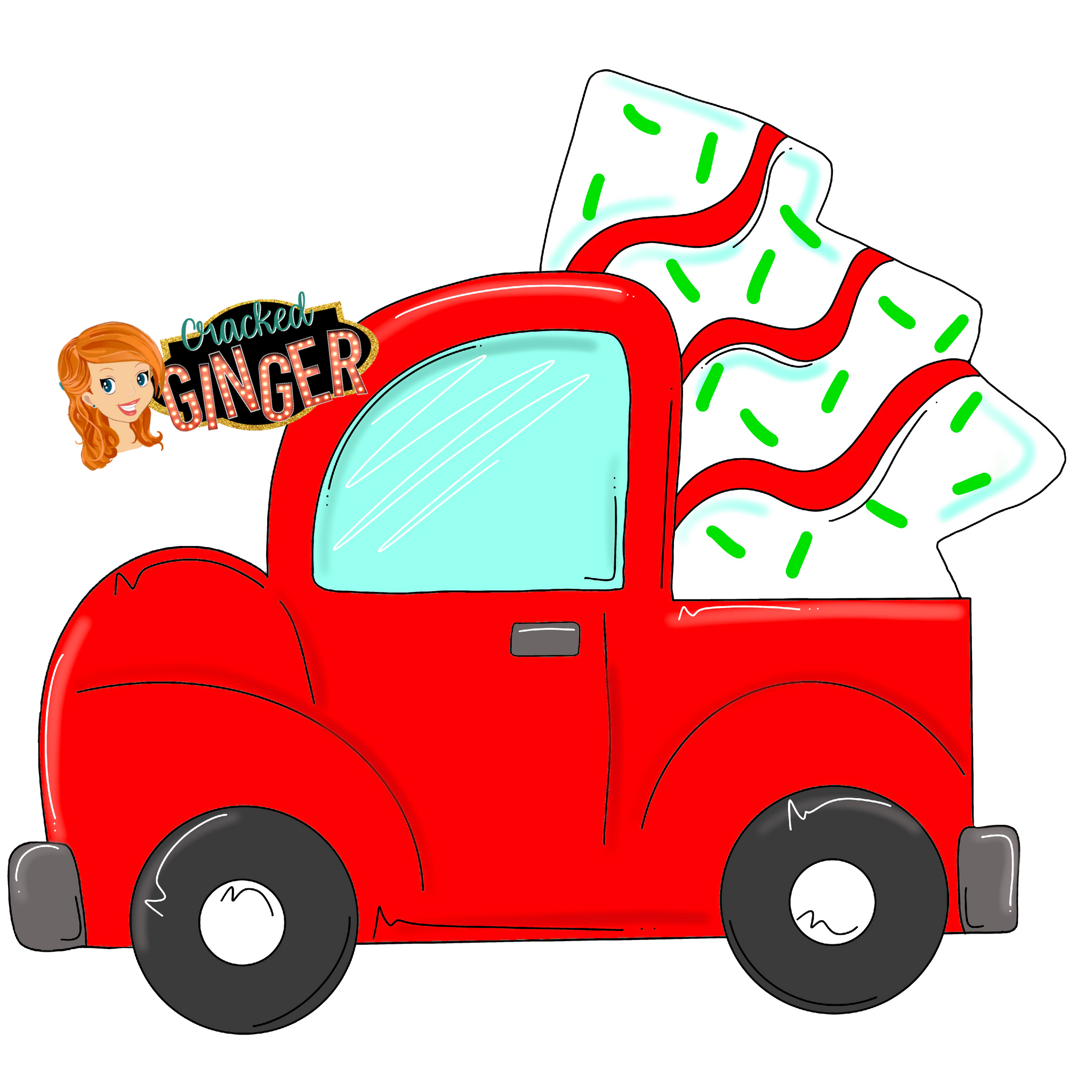 Christmas truck and snack cake tree template â cracked ginger