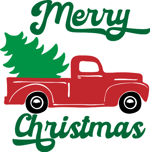 Christmas tree truck svg cut file at