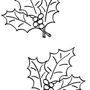 Christmas holly coloring pages printable for free download