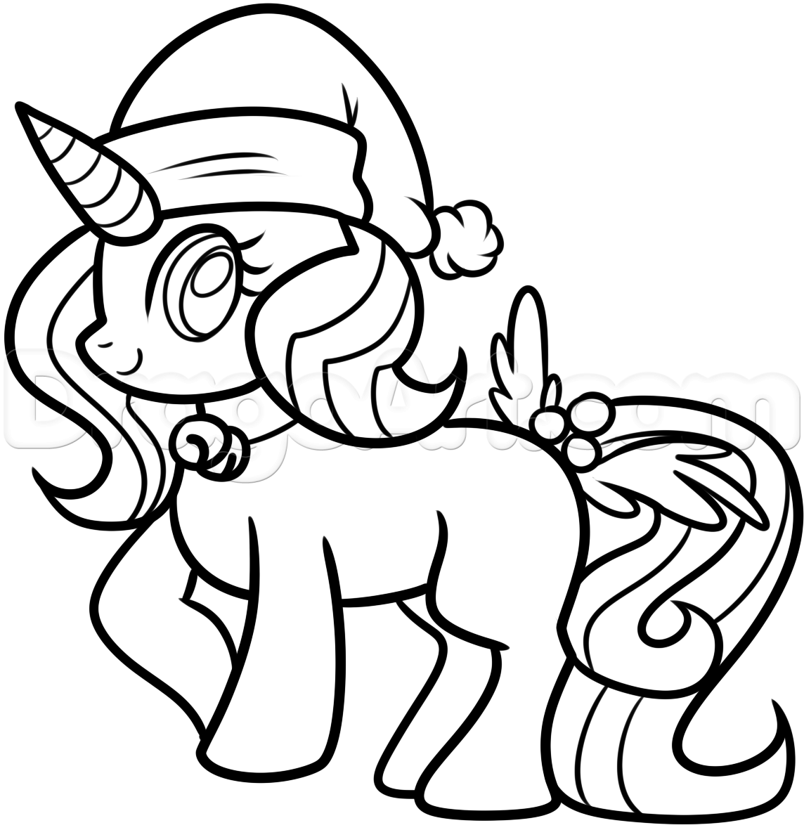 How to draw a christmas unicorn step by step christmas stuff seasonal free online drawing tutorialâ unicorn drawing christmas unicorn unicorn coloring pages