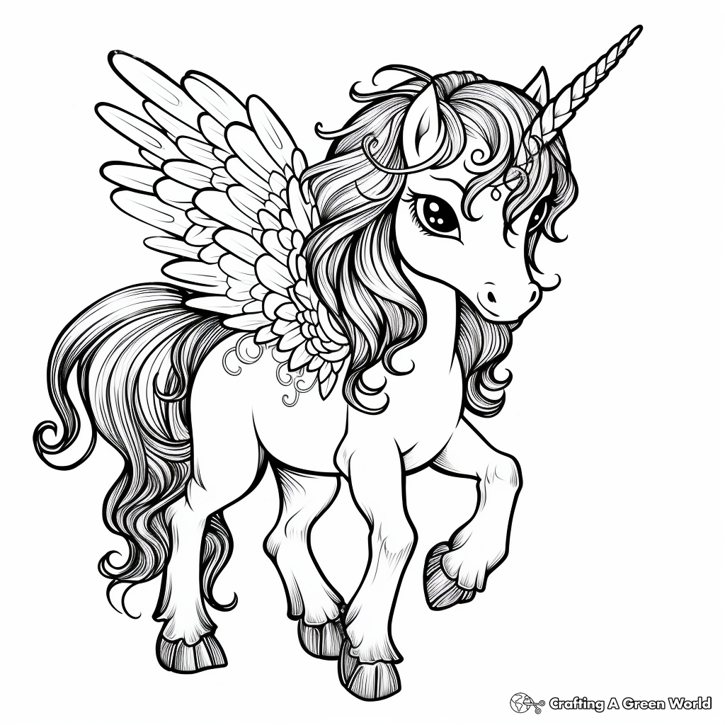 Unicorn pegasus coloring pages