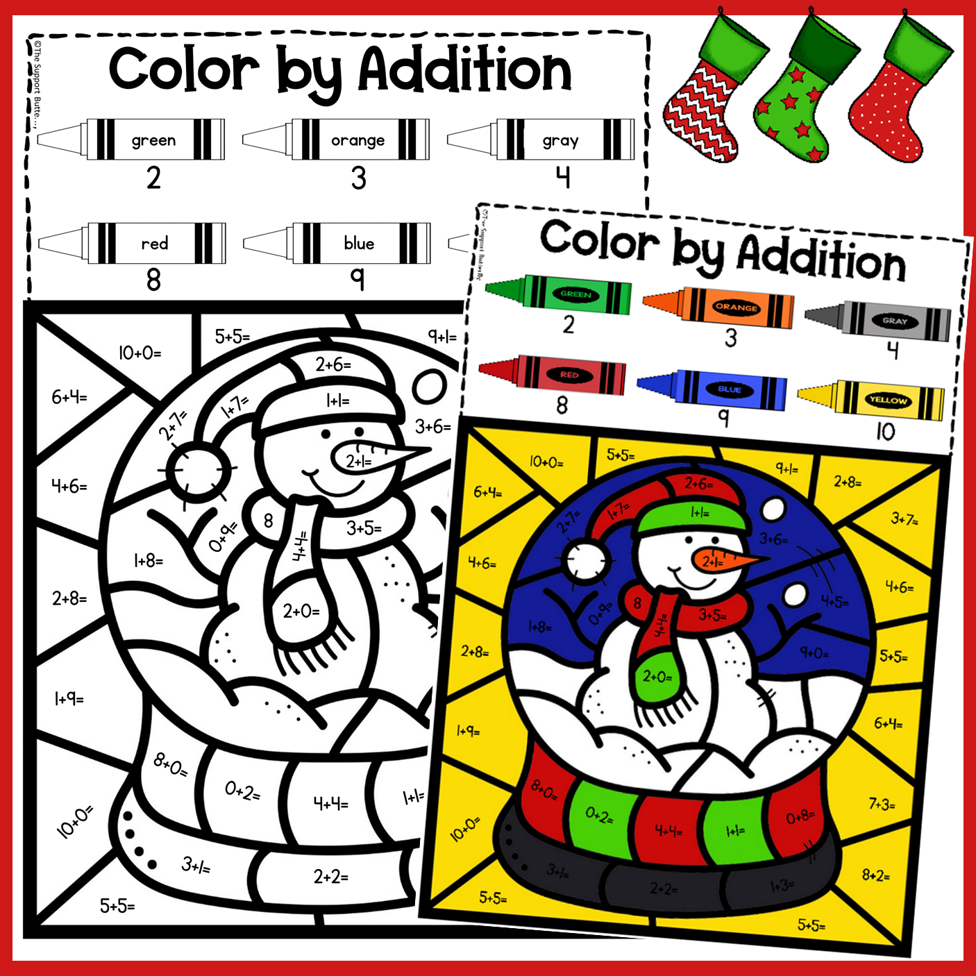 Christmas activities color by addition addition to made by teachers