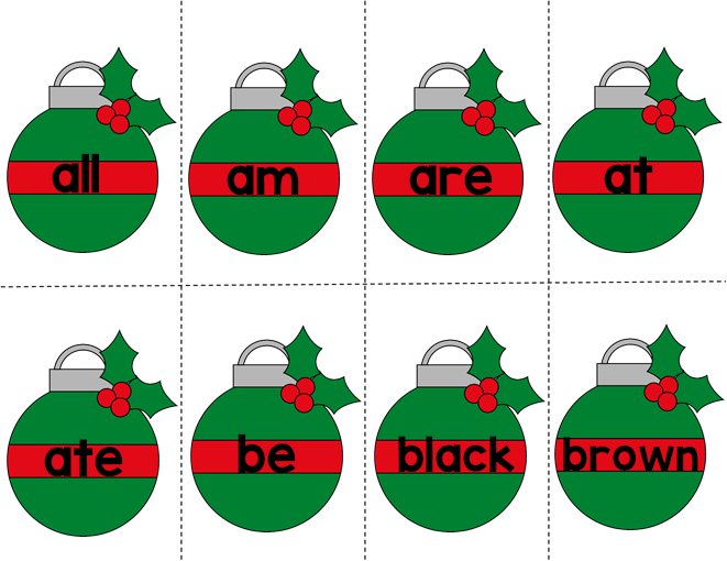 Ornament sight word tracing worksheetsprimer made by teachers