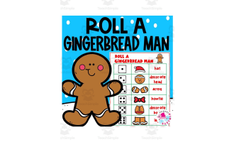 Christmas roll and color gingerbread man activities by teach simple