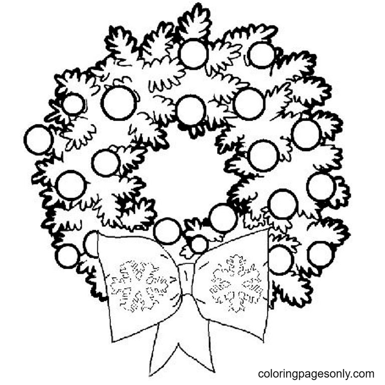 Christmas wreath coloring pages printable for free download