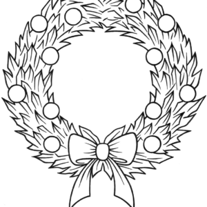 Christmas wreath coloring pages printable for free download