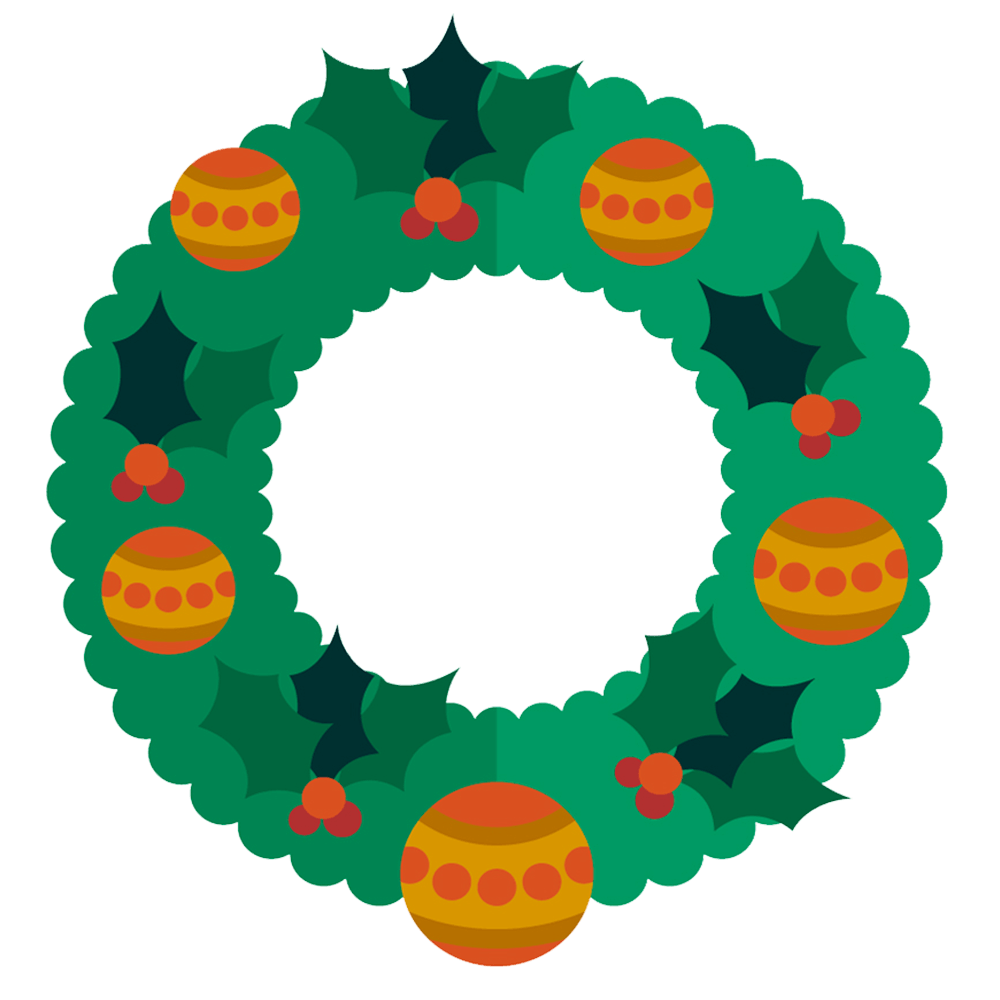 Free cute christmas wreath clipart for your holiday decorations