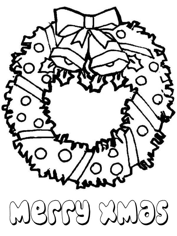 Beautiful christmas wreath coloring page