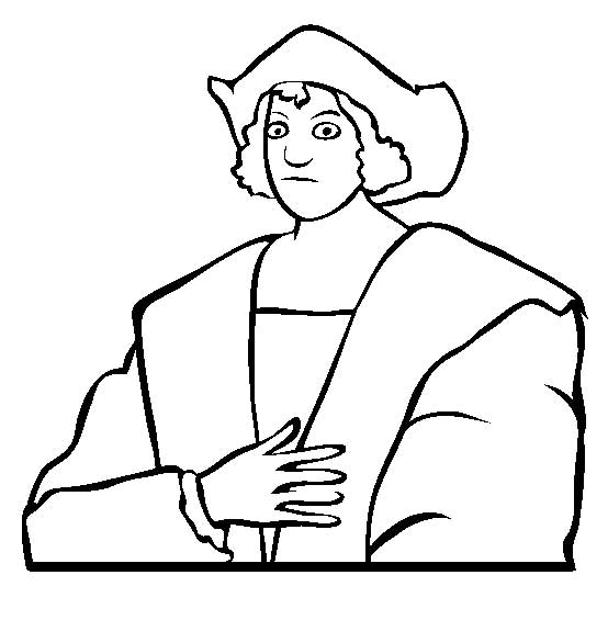 Christopher columbus line art on columbus day coloring page