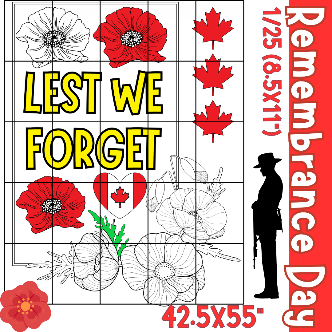 Canadian remembrance day collaborative poster coloring pages â art project made by teachers