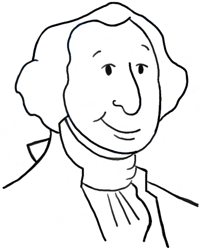 How to draw cartoon george washington with simple step by step lesson