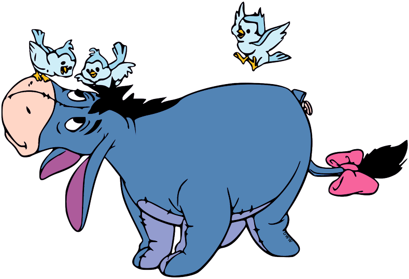 Clip art of eeyore greeting some bluebirds eeyore winnie the pooh pictures winnie the pooh drawing eeyore