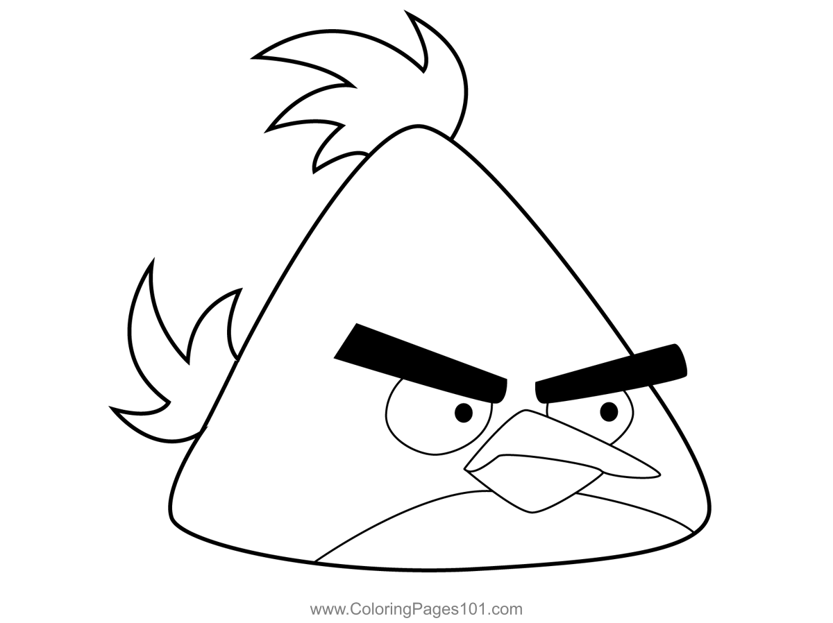 Angry birds chuck coloring page for kids