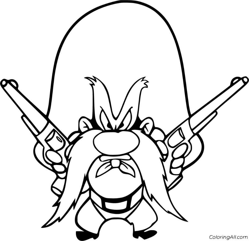 Free printable yosemite sam coloring pages easy to print from any device and automatically fit anyâ yosemite sam disney drawings sketches cute baby drawings