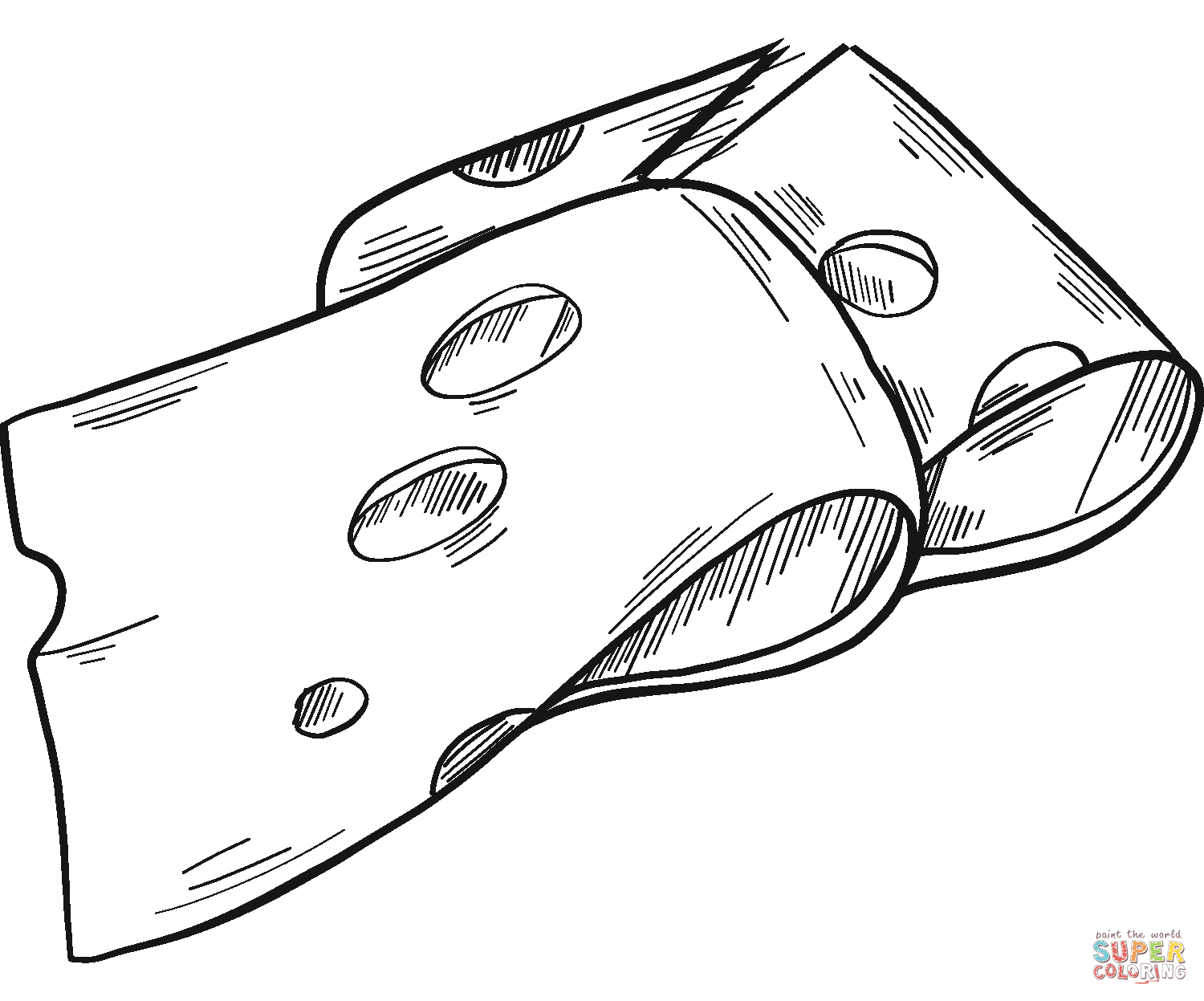 Slices of cheese coloring page free printable coloring pages