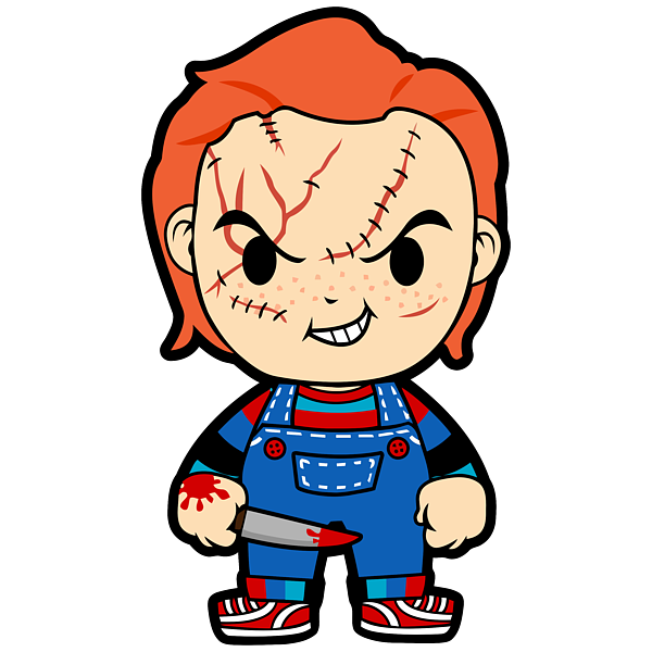 Chucky chibi fleece blanket by kimberly a gibbs