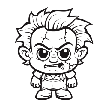 Scary faces coloring page png transparent images free download vector files