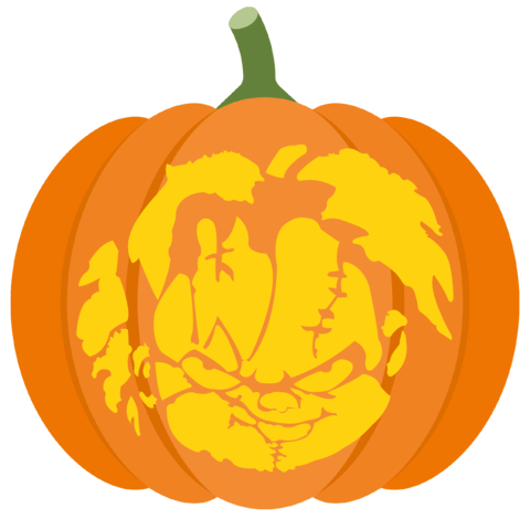 Chucky pumpkin stencil free printable papercraft templates