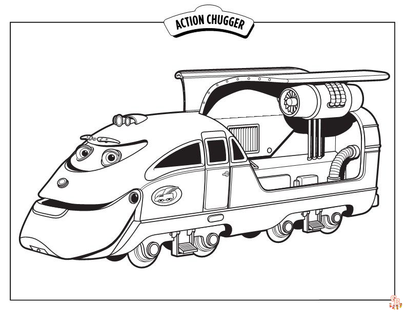 Fun coloring pages from chuggington for kids