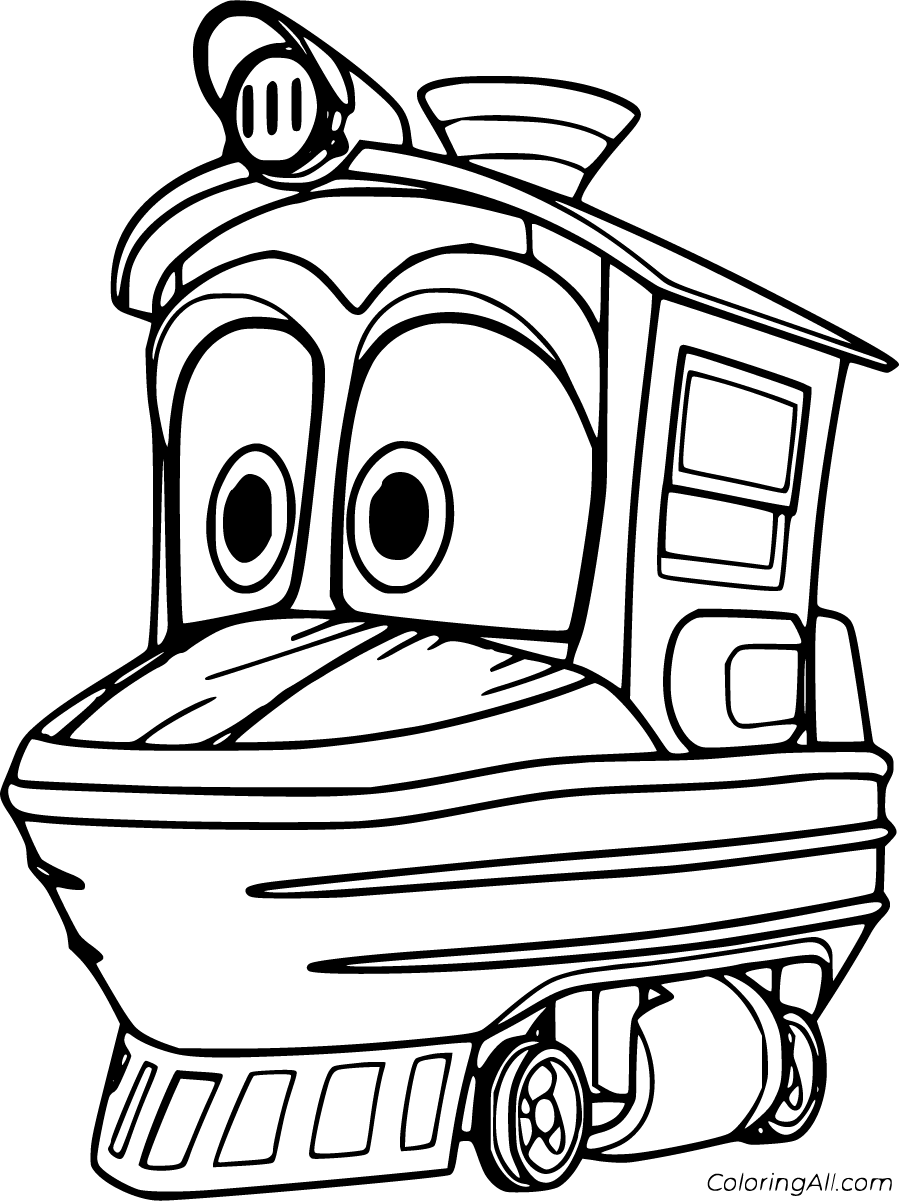 Robot trains coloring pages