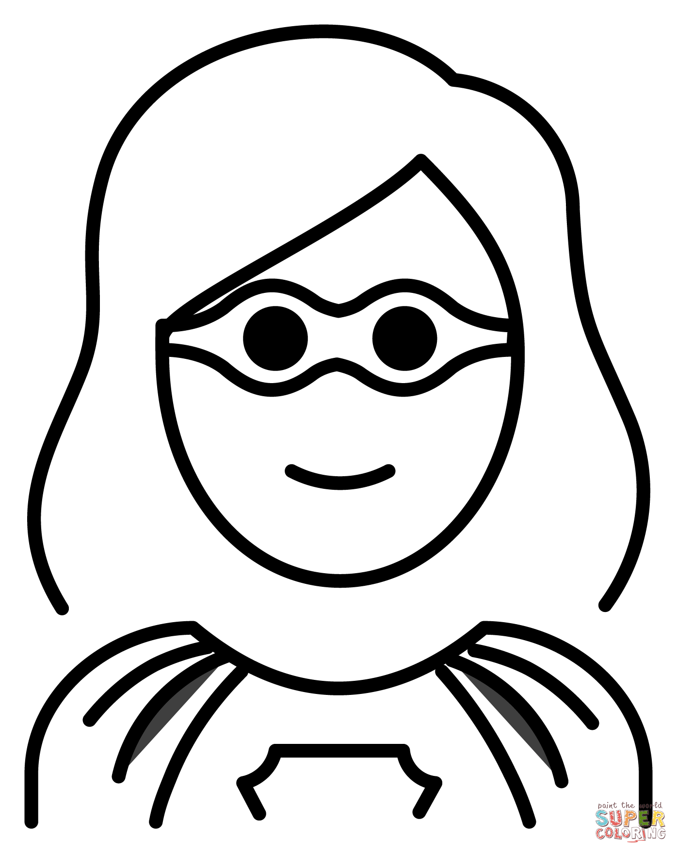 Woman superhero emoji coloring page free printable coloring pages