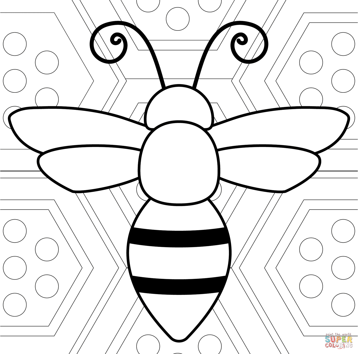 Bee coloring page free printable coloring pages