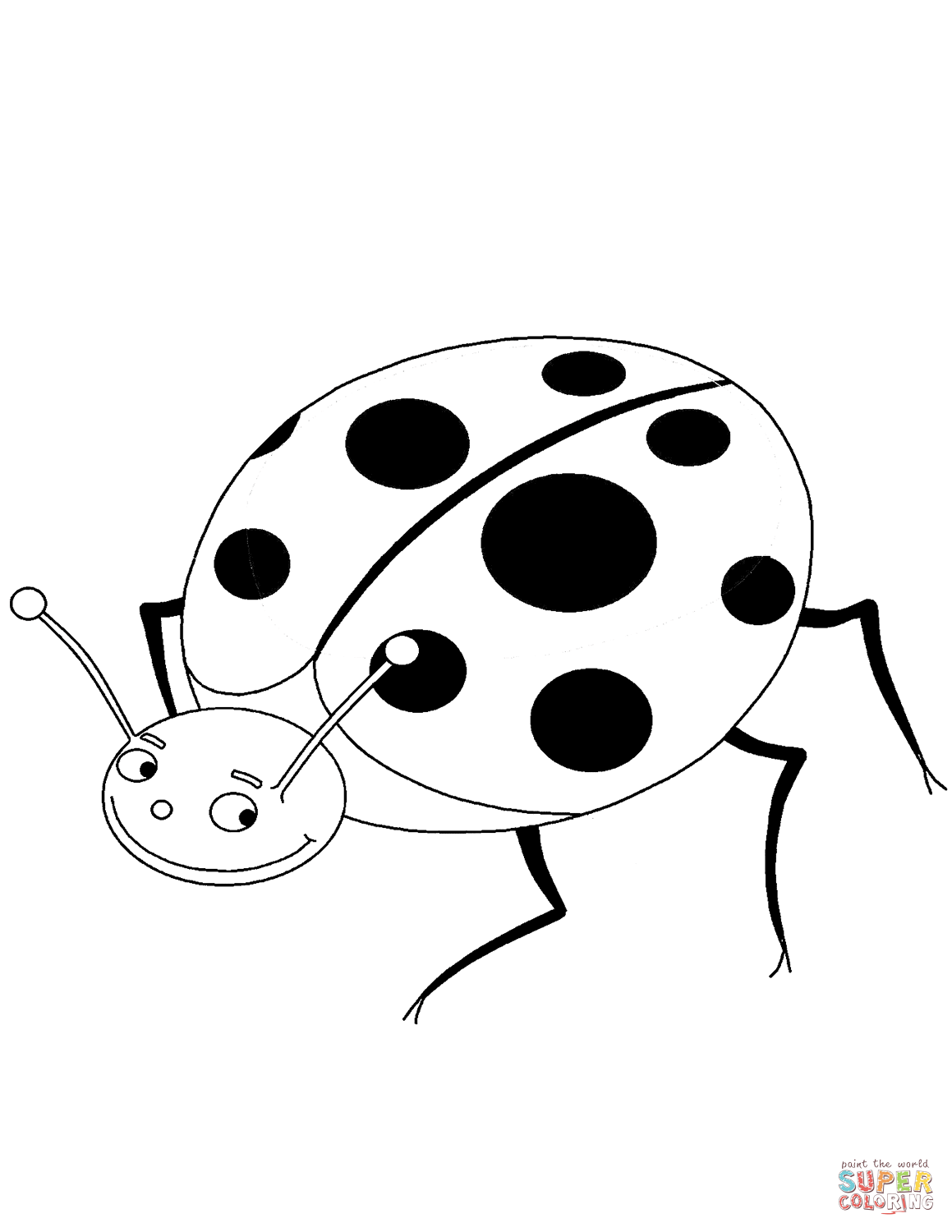 Cartoon ladybug coloring page free printable coloring pages