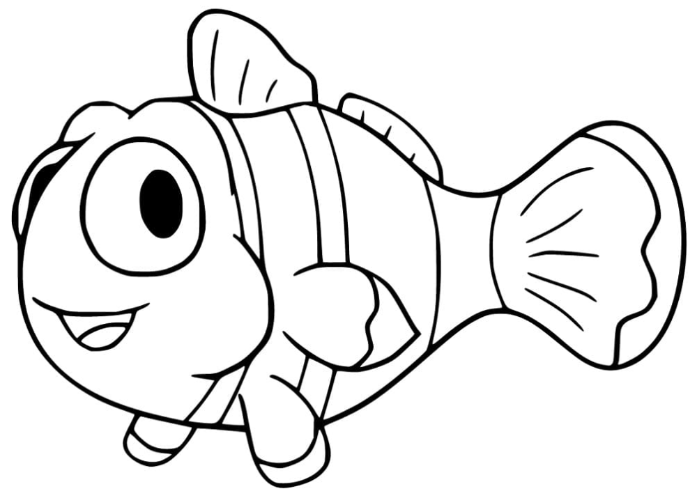 Adorable clownfish coloring page kartun gambar kartun halaman mewarnai